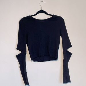 Long-sleeve Top with Elbow Cut-outs